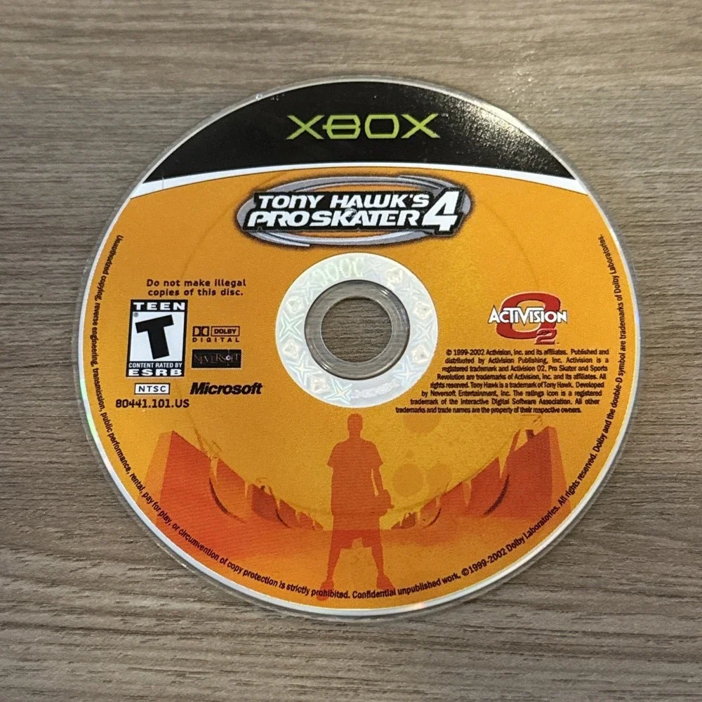 DISC‎ ONLY- TONY HAWK'S PRO SKATER 4 PLATINUM HITS MICROSOFT ORIGINAL XBOX GAME